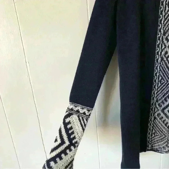 Lauren Ralph Lauren Open Front Navy Aztec Cotton Blend Cardigan Size PXS - Picture 6 of 10